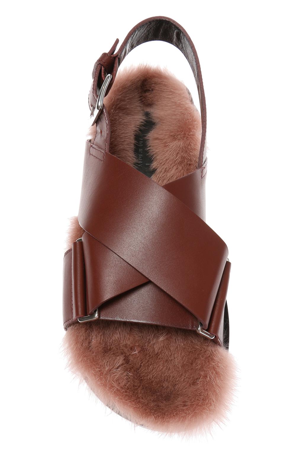 Mink 2024 fur sandals